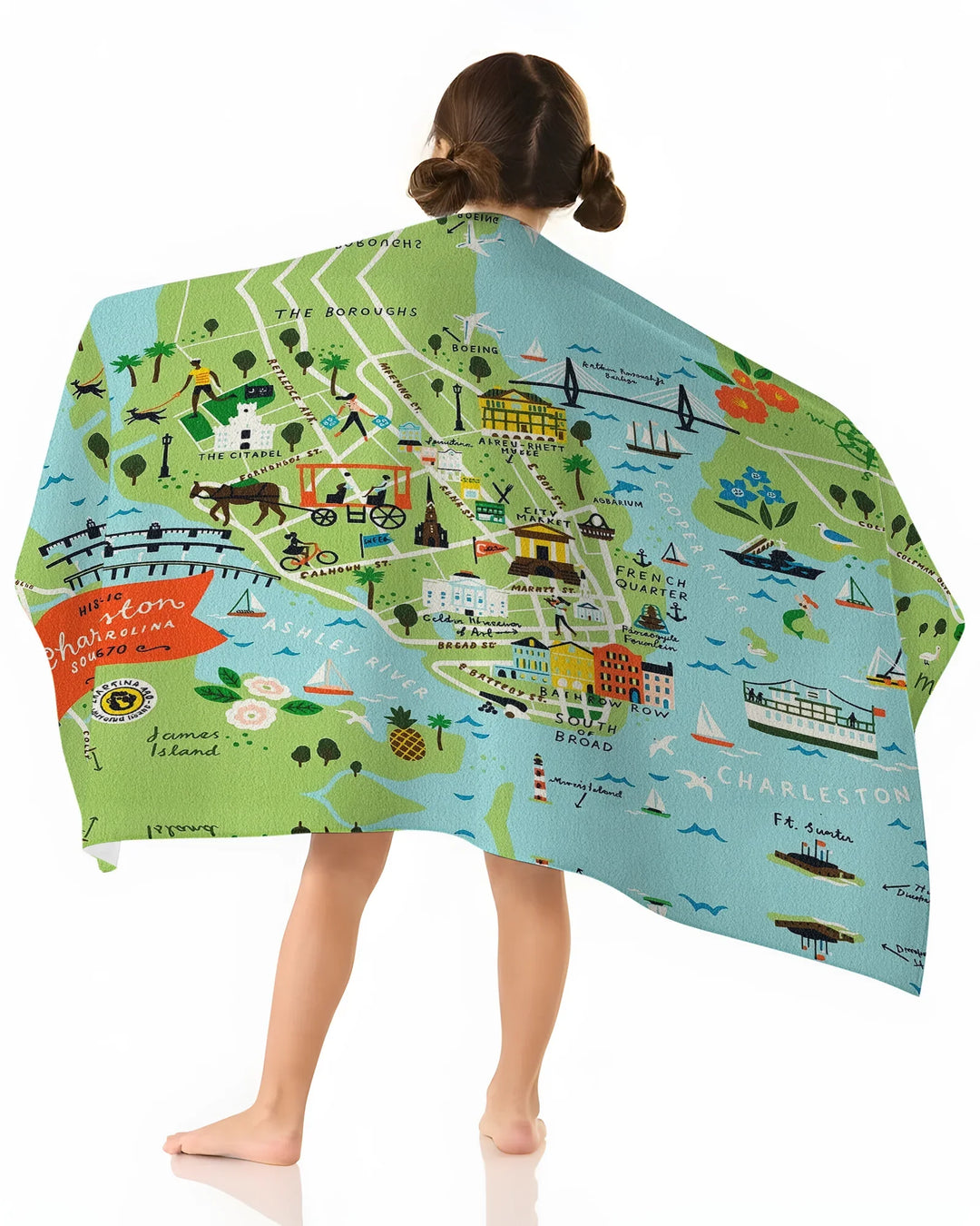 Charleston Beach Bamboo Beach Towel