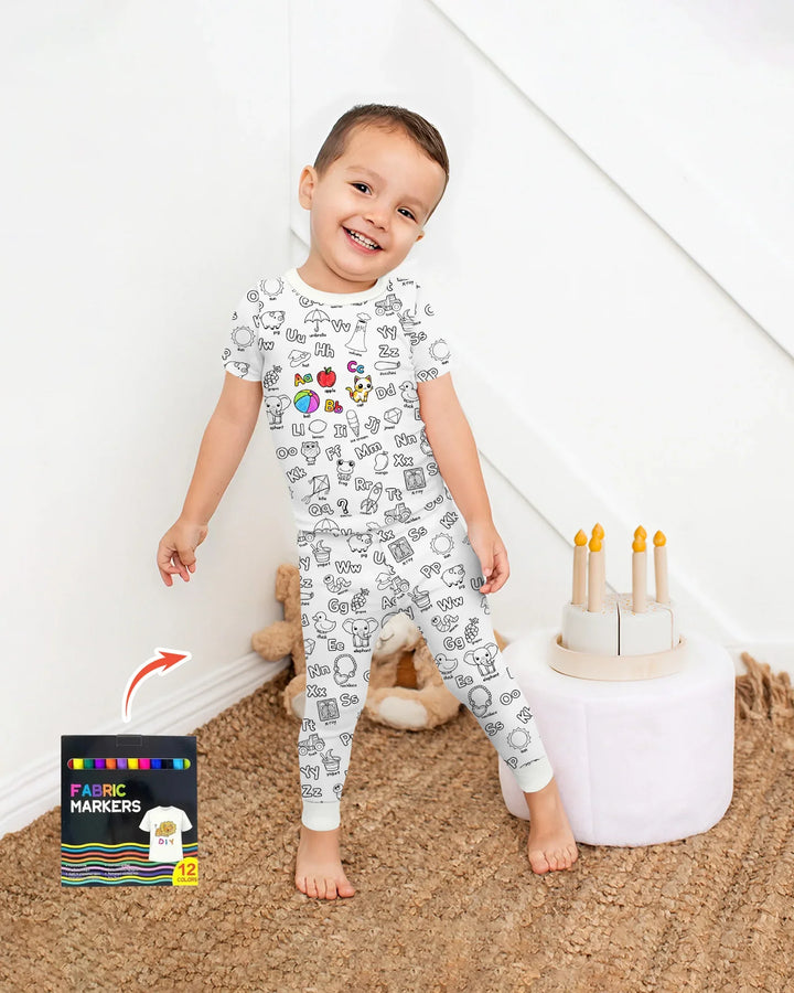 Zweiteiliges, kurzärmliges Pyjama-Set mit Marienkäfern