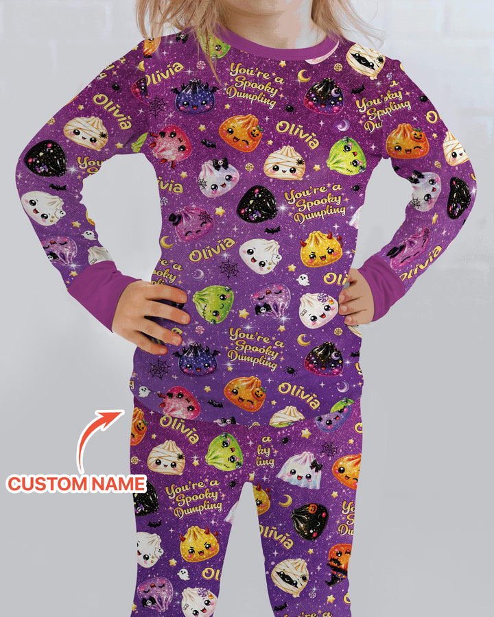 Custom Name You're A Spooky Dumpling Bamboo Two Piece Long Sleeve Pajama Set