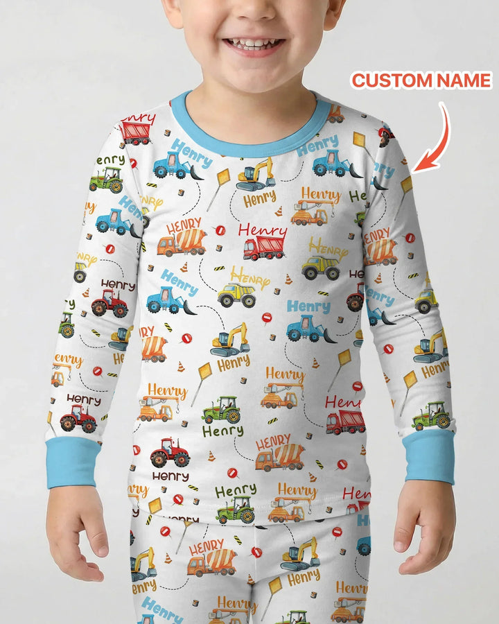 Zweiteiliges Langarm-Pyjama-Set mit Sommerfrüchten