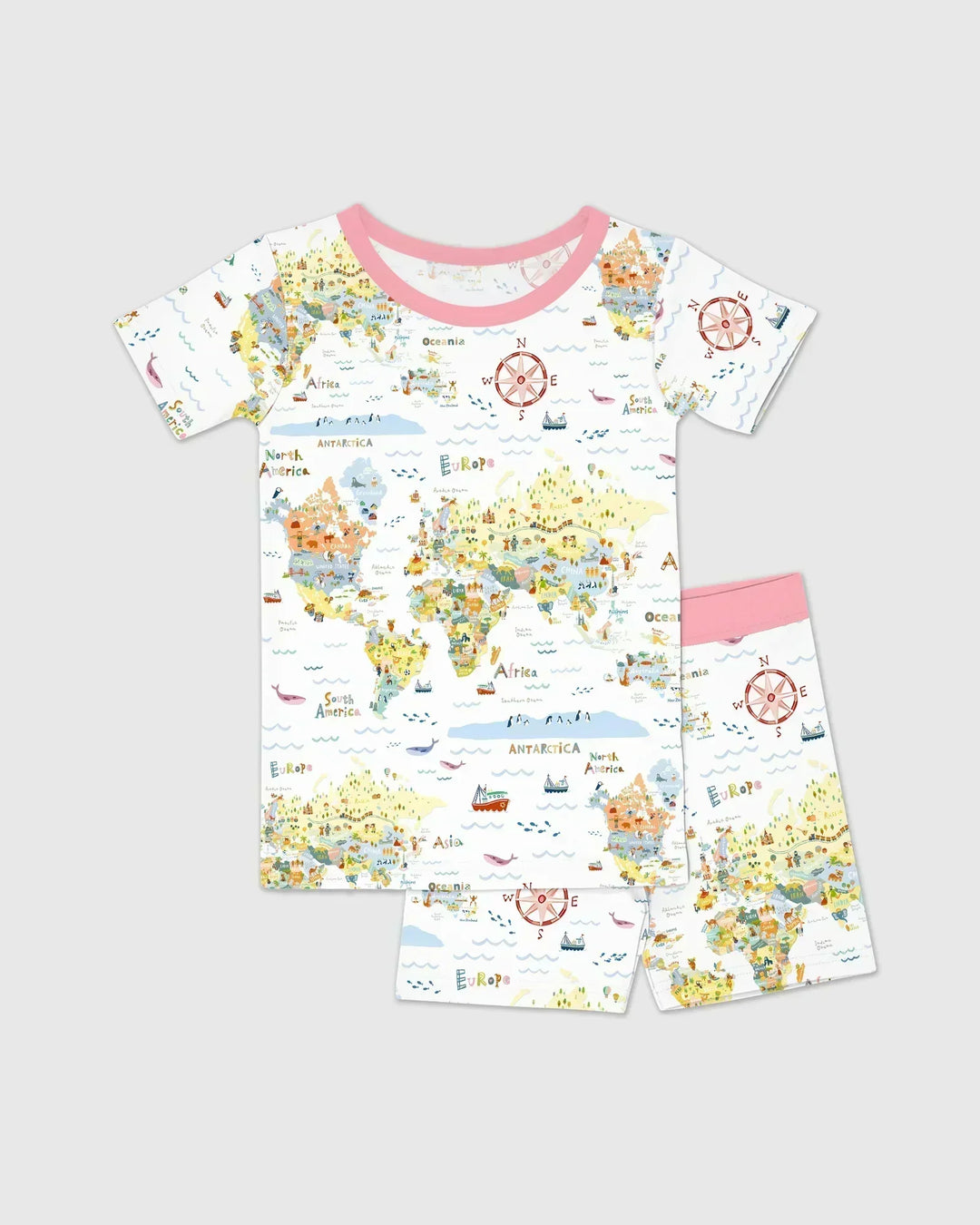 Template Zweiteiliges Pyjama-Set mit kurzen Ärmeln und Shorts
