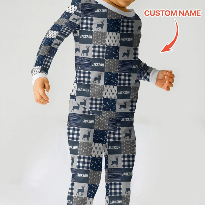 Zweiteiliges Langarm-Pyjama-Set mit Sommerfrüchten