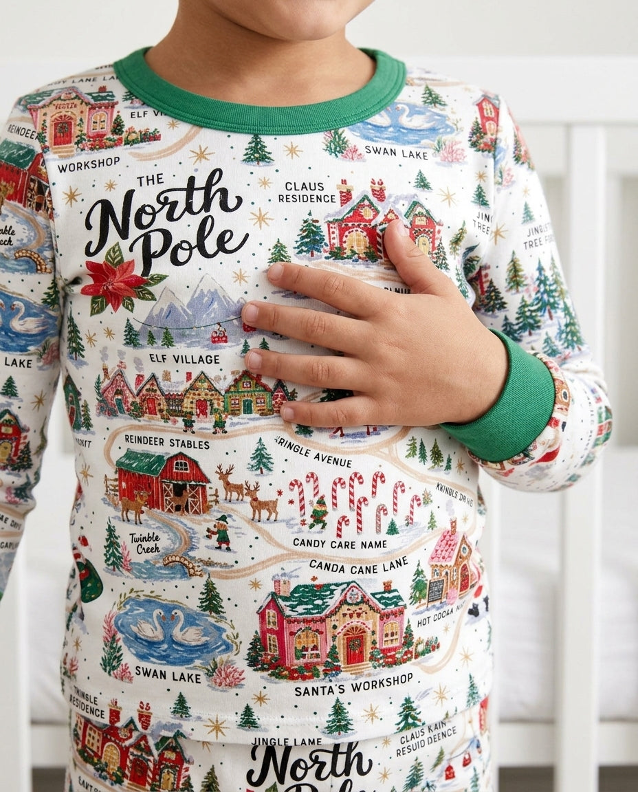 The North Pole Bamboo Two Piece Long Sleeve Pajama Set