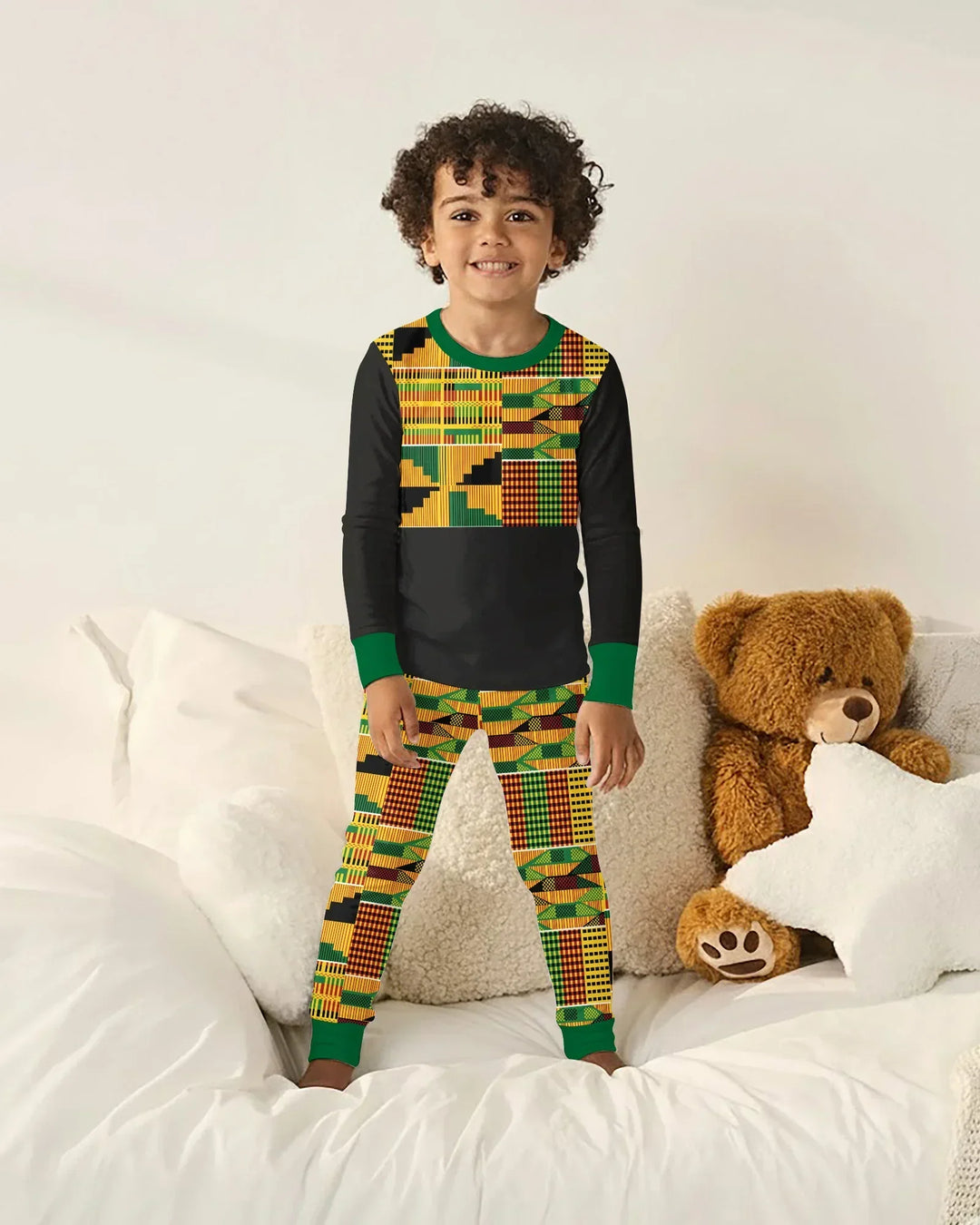 Zweiteiliges Langarm-Pyjama-Set mit Sommerfrüchten