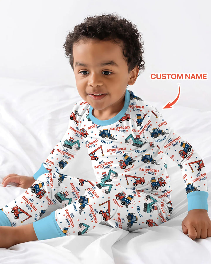 Zweiteiliges Langarm-Pyjama-Set mit Sommerfrüchten
