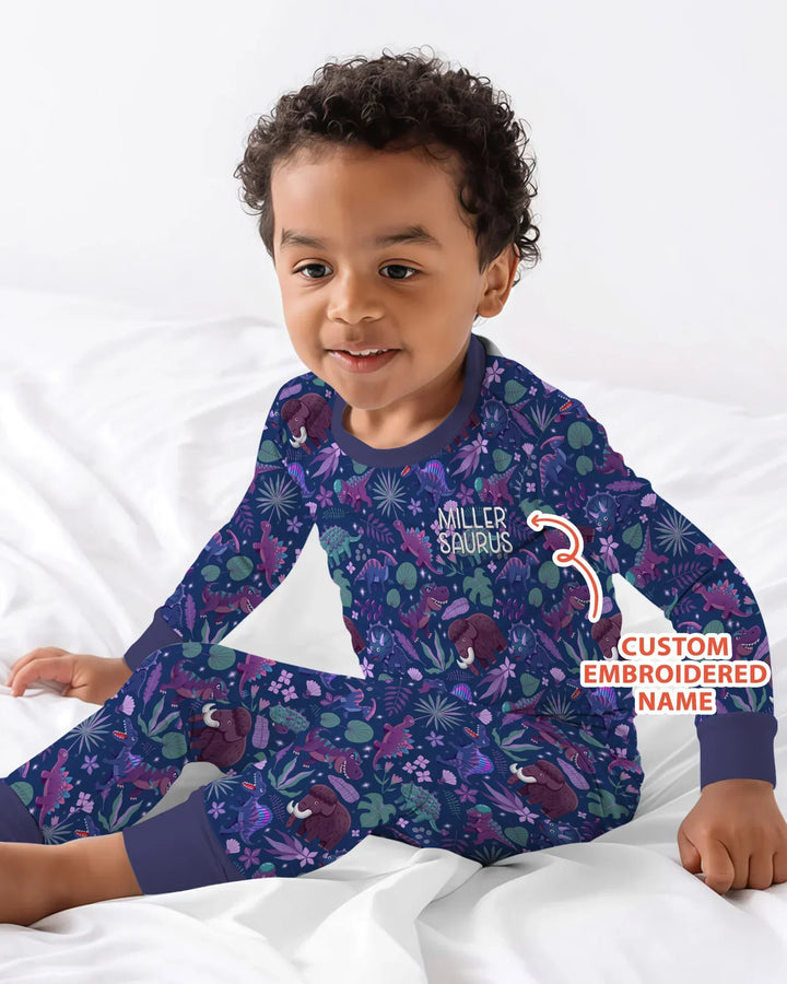 Zweiteiliges Langarm-Pyjama-Set mit Sommerfrüchten