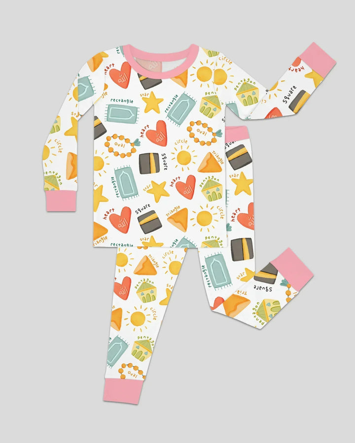 Zweiteiliges Langarm-Pyjama-Set mit Sommerfrüchten