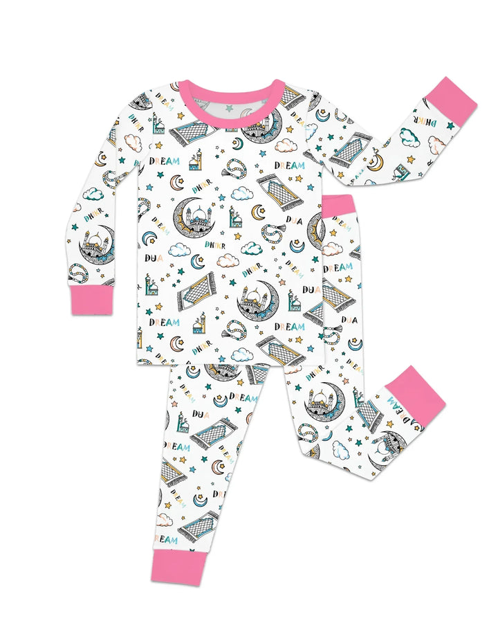 Zweiteiliges Langarm-Pyjama-Set mit Sommerfrüchten