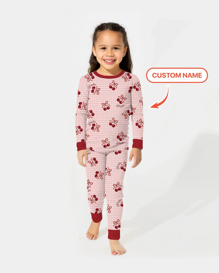 Zweiteiliges Langarm-Pyjama-Set mit Sommerfrüchten