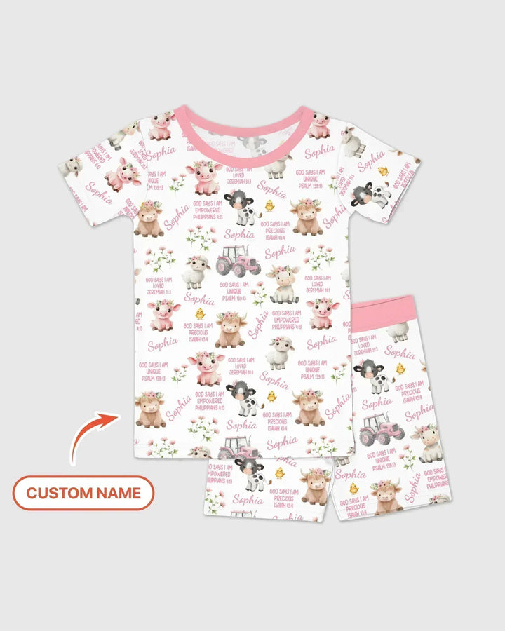 Zweiteiliges Pyjama-Set mit kurzen Ärmeln und Shorts im Sommer-Design