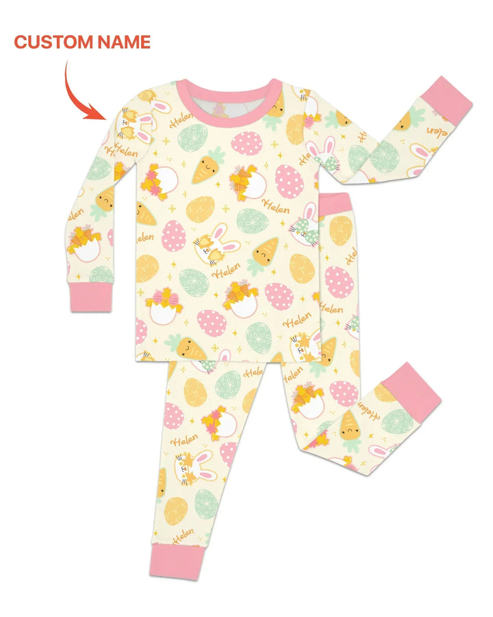 Zweiteiliges Langarm-Pyjama-Set mit Sommerfrüchten