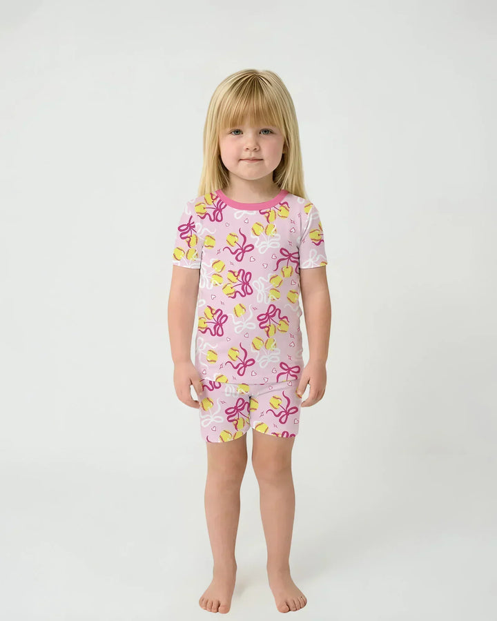 Zweiteiliges Pyjama-Set mit kurzen Ärmeln und Shorts im Sommer-Design