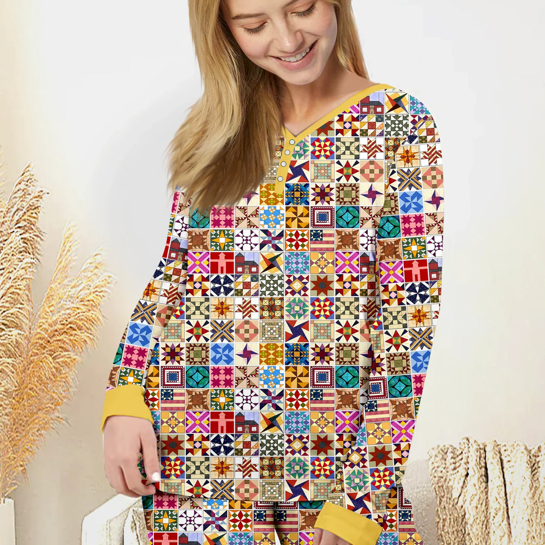 Heritage Quilt Bambus Damen Pyjama Set