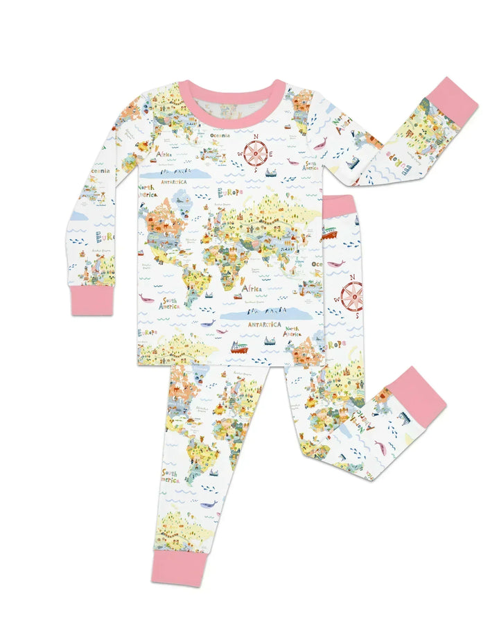 Zweiteiliges Langarm-Pyjama-Set mit Sommerfrüchten