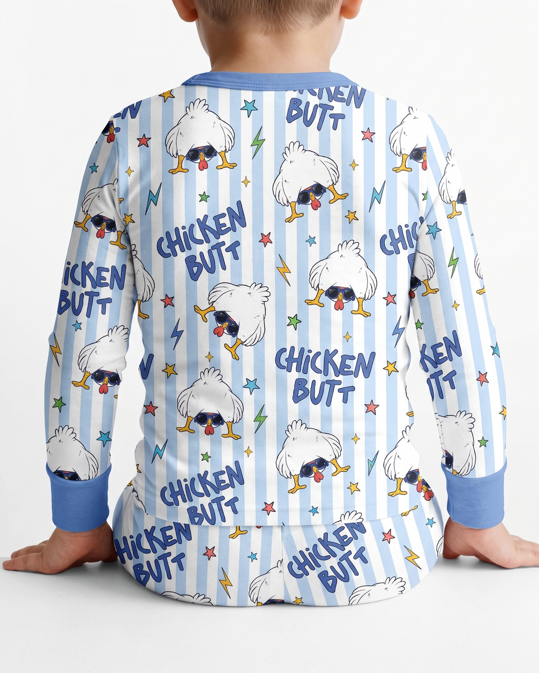 Guess What? Chicken Butt! Bamboo Two Piece Long Sleeve Pajama Set