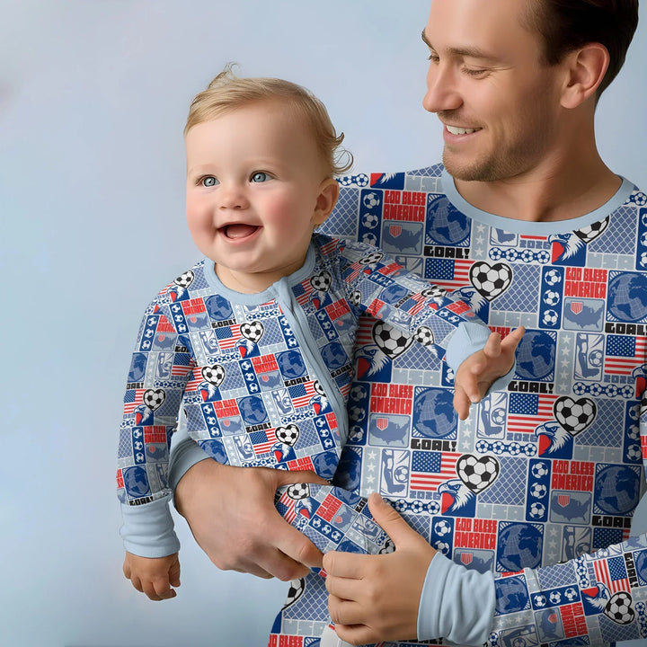 Zweiteiliges Langarm-Pyjama-Set mit Sommerfrüchten