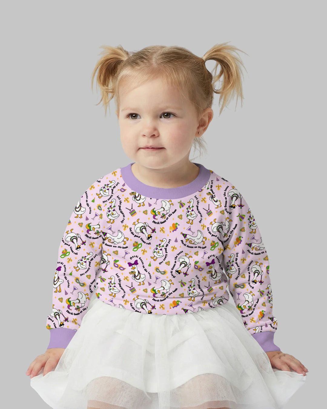 Mardi Gras Silly Goose Bamboo Crewneck Sweatshirt