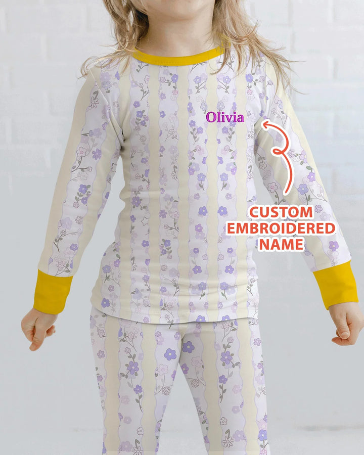 Zweiteiliges Langarm-Pyjama-Set mit Sommerfrüchten