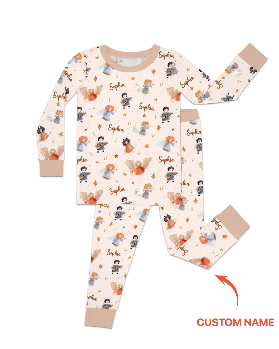 Zweiteiliges Langarm-Pyjama-Set mit Sommerfrüchten
