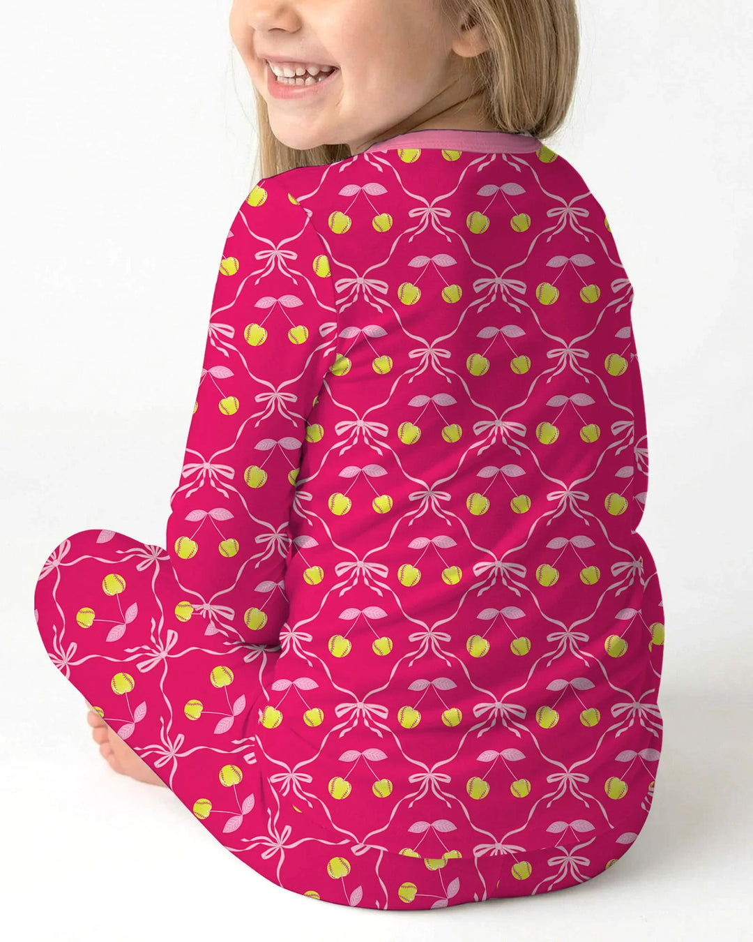 Zweiteiliges Langarm-Pyjama-Set mit Sommerfrüchten