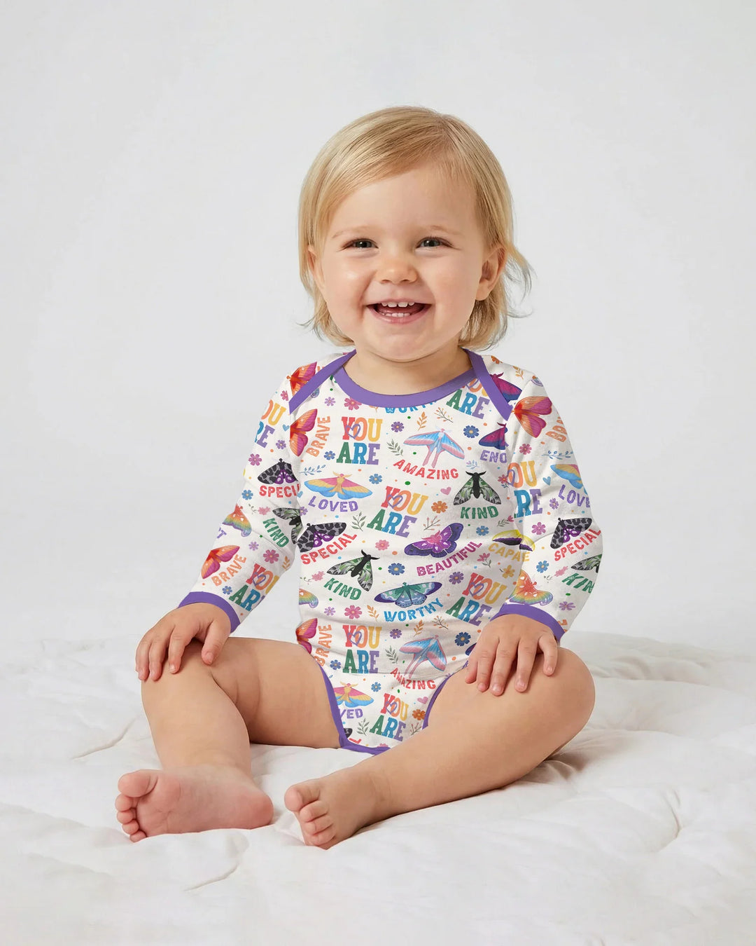 Gerippte Babykleidung mit individuellem Foto - Weich &amp; Skizzenhaft