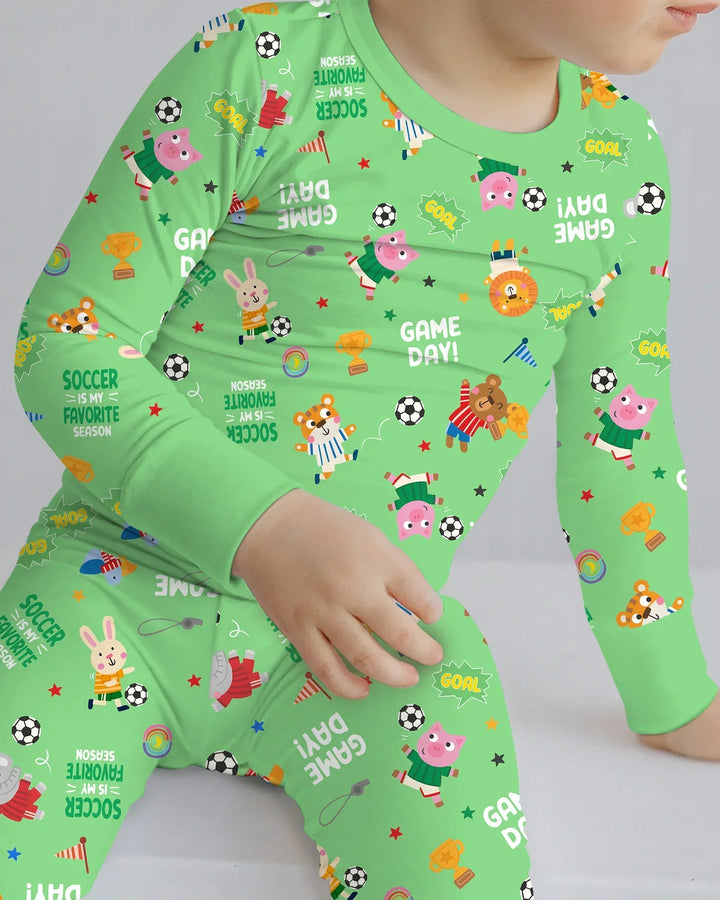 Zweiteiliges Langarm-Pyjama-Set mit Sommerfrüchten