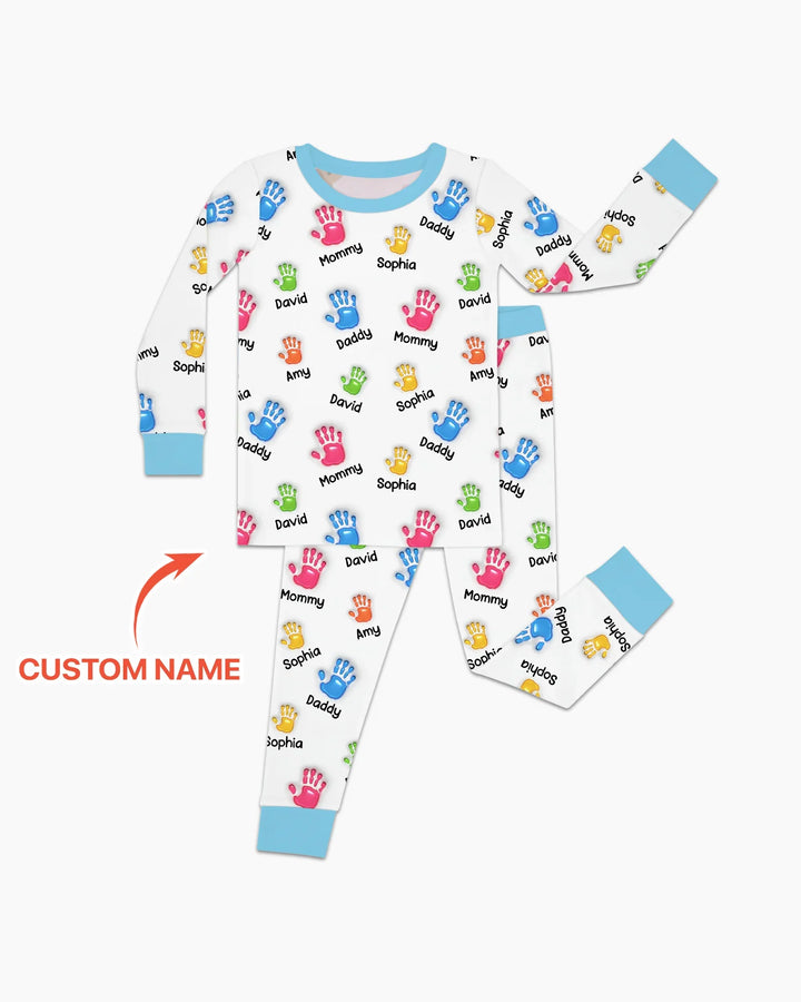 Zweiteiliges Langarm-Pyjama-Set mit Sommerfrüchten