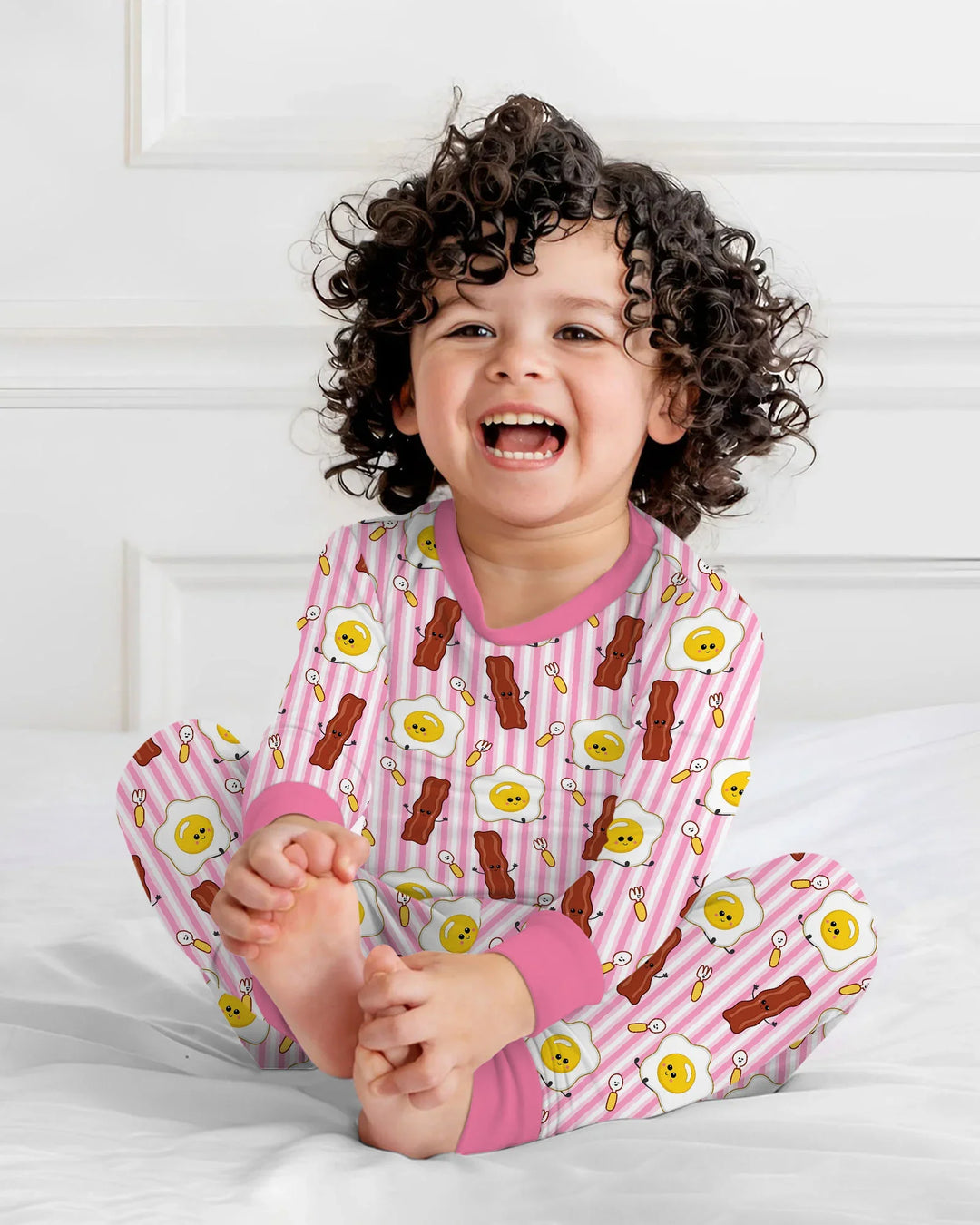 Zweiteiliges Langarm-Pyjama-Set mit Sommerfrüchten