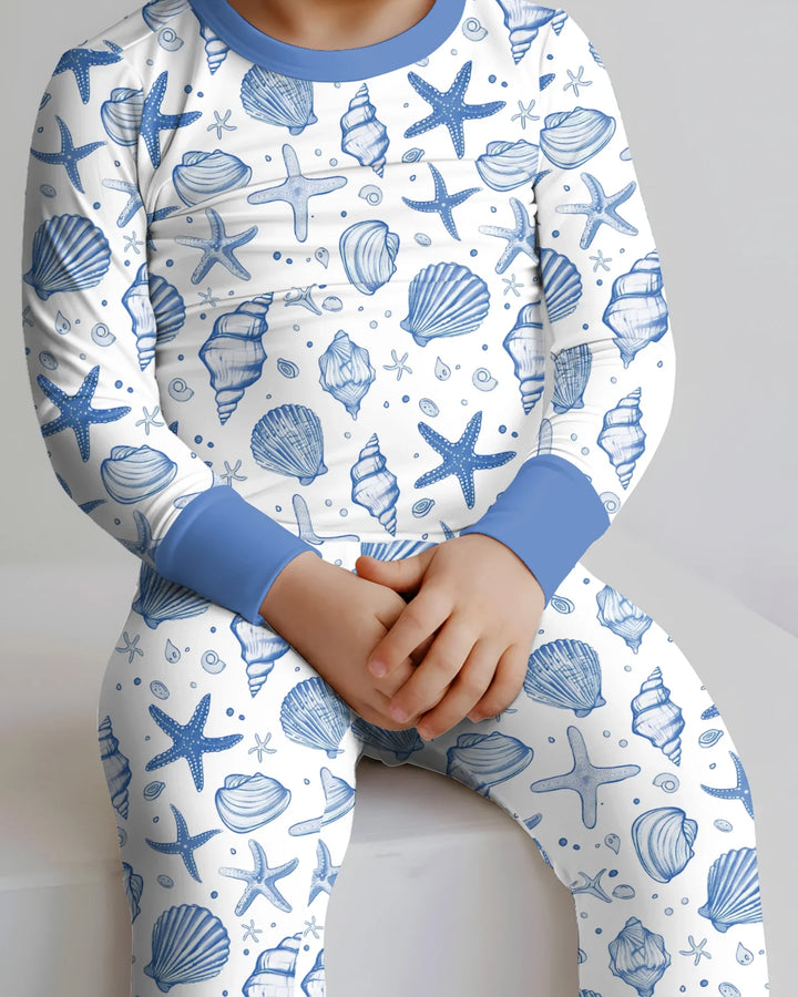 Zweiteiliges Langarm-Pyjama-Set mit Sommerfrüchten