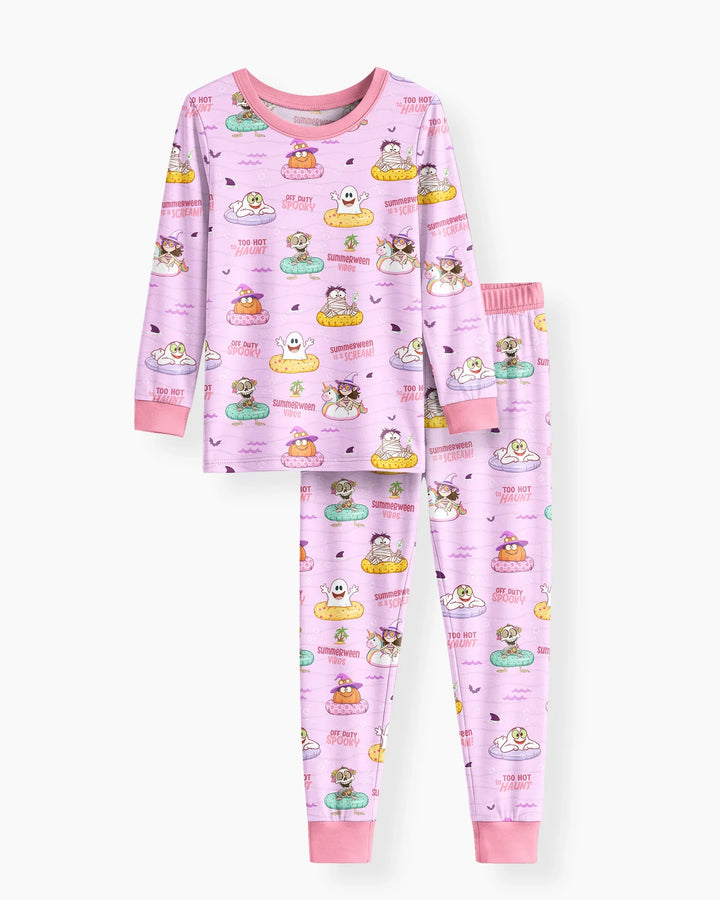 Zweiteiliges Langarm-Pyjama-Set mit Sommerfrüchten