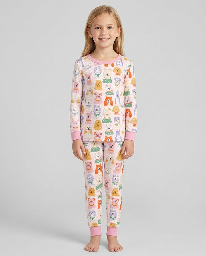 Zweiteiliges Langarm-Pyjama-Set mit Sommerfrüchten