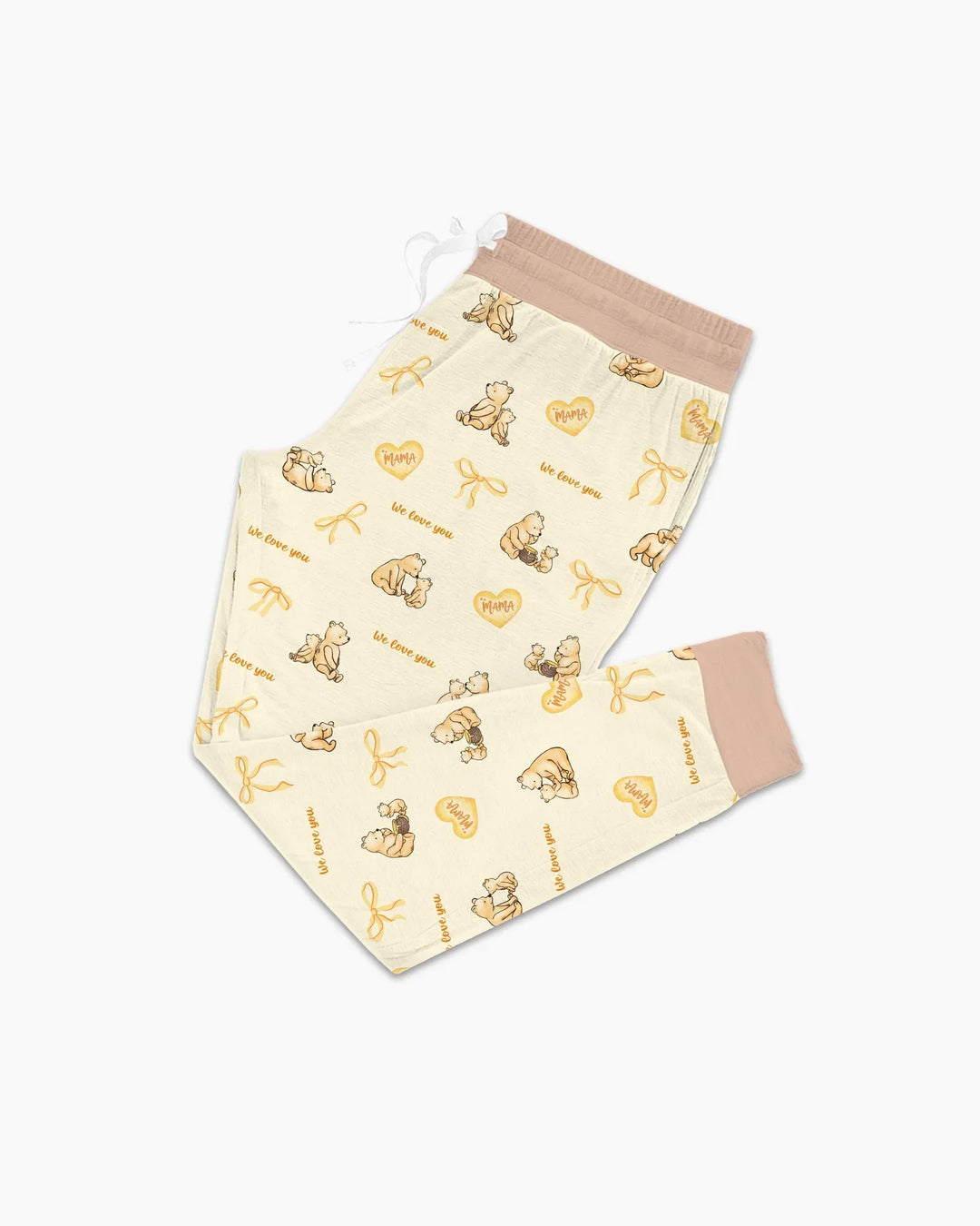 Sweat Yellow Mama Bear Women Pajama Set
