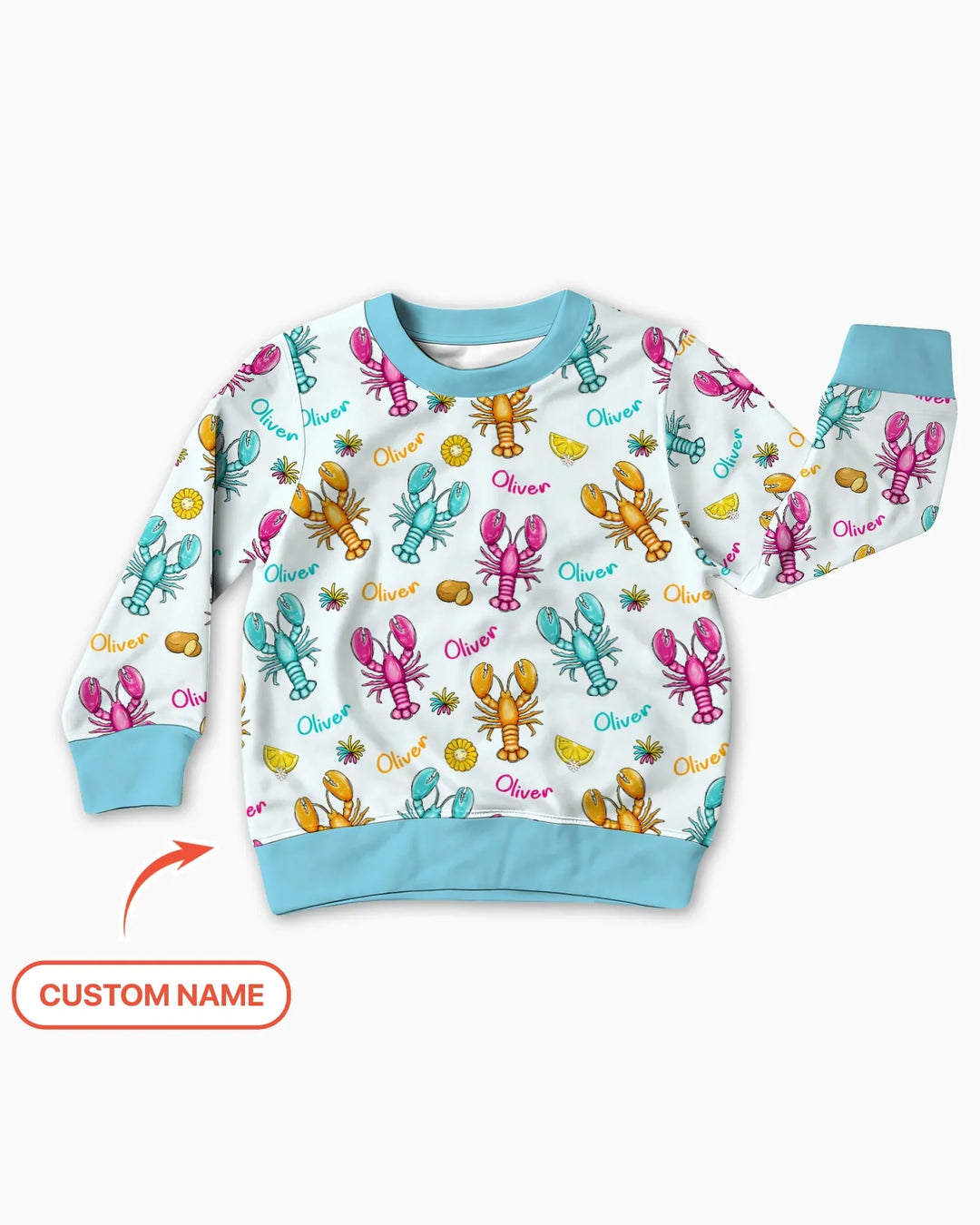 Personalisierter Name Krabben-Crew Bambus-Rundhals-Sweatshirt