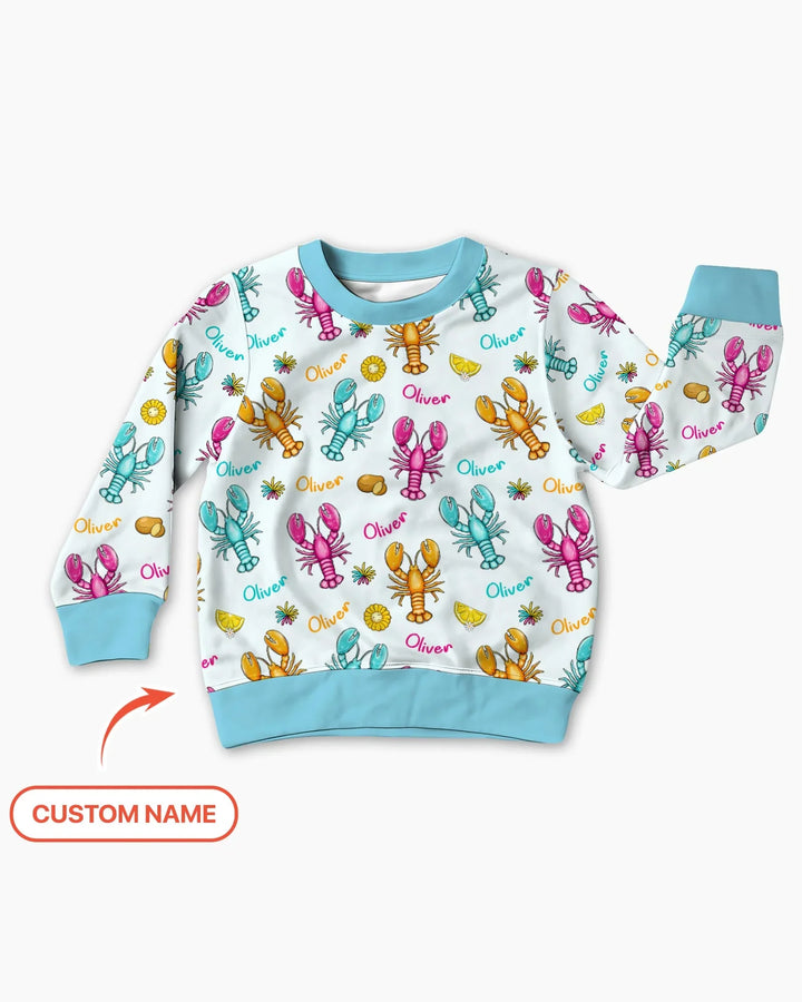 Personalisierter Name Krabben-Crew Bambus-Rundhals-Sweatshirt