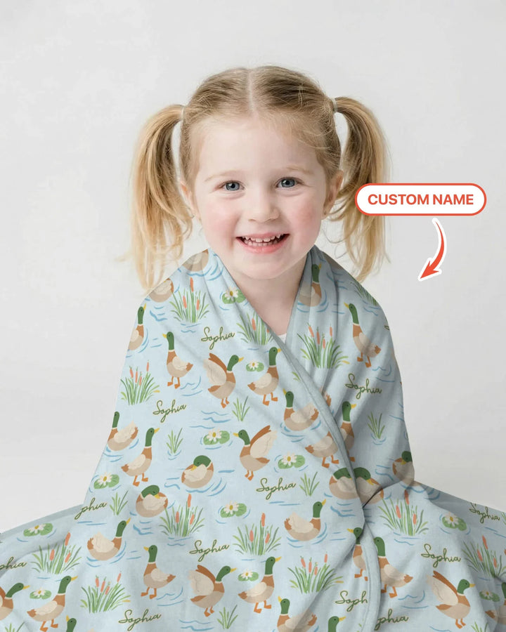 Personalized Mallard Duck Bamboo Blanket
