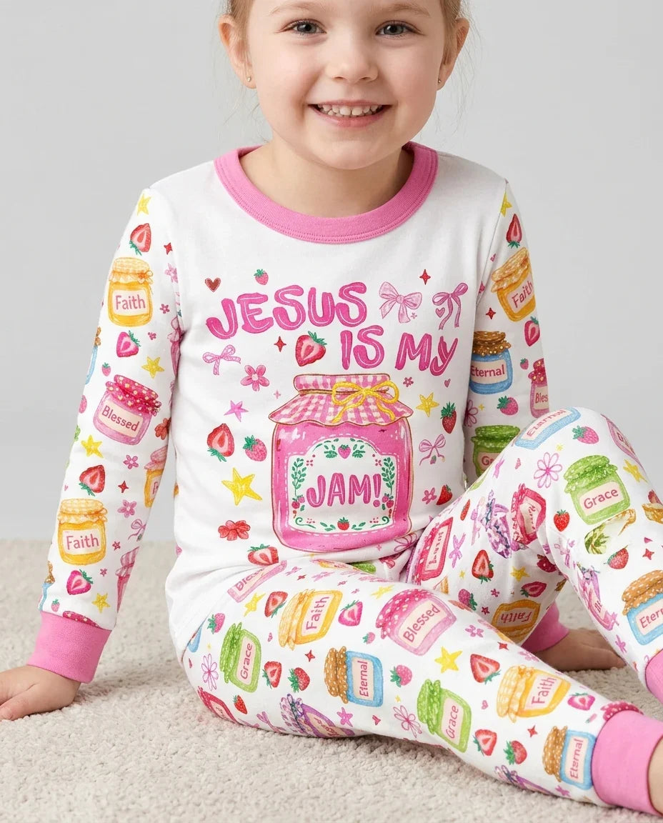 Zweiteiliges Langarm-Pyjama-Set mit Sommerfrüchten