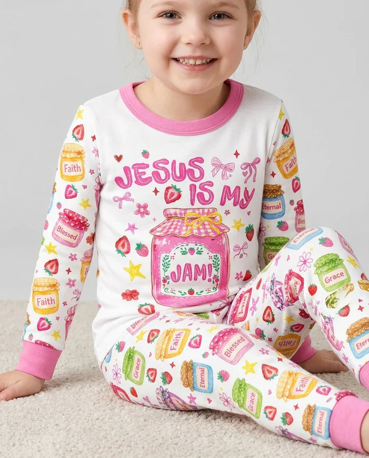 Zweiteiliges Langarm-Pyjama-Set mit Sommerfrüchten