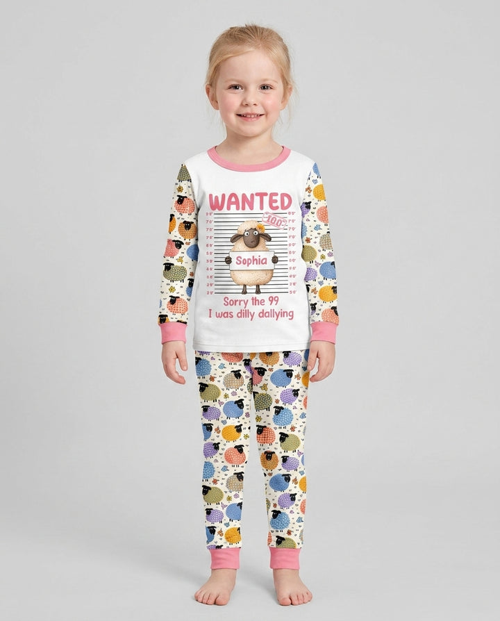 The Lost Sheep Custom Name Bamboo Two Piece Long Sleeve Pajama Set