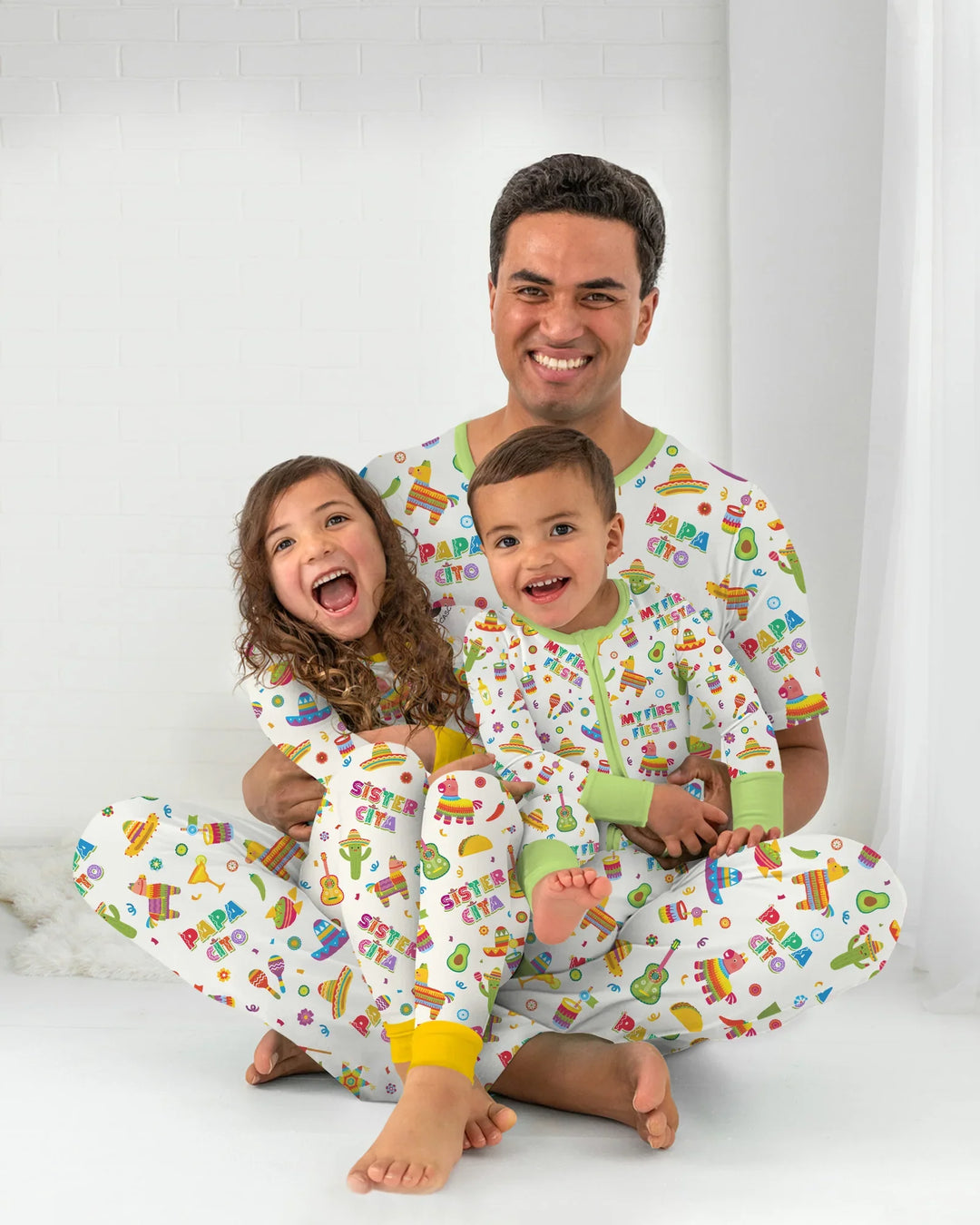 Zweiteiliges Langarm-Pyjama-Set mit Sommerfrüchten