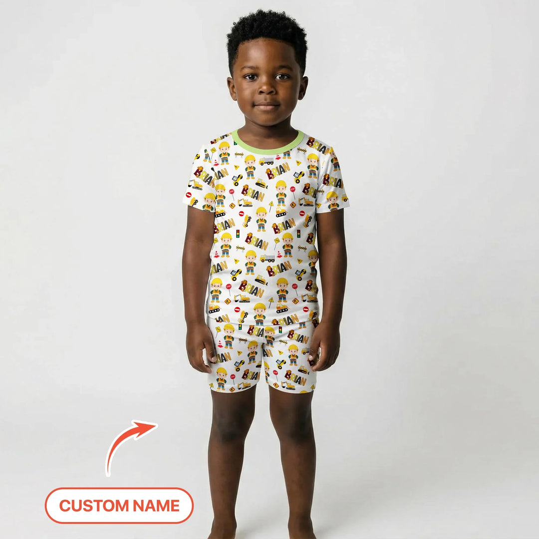 Zweiteiliges Pyjama-Set mit kurzen Ärmeln und Shorts im Sommer-Design