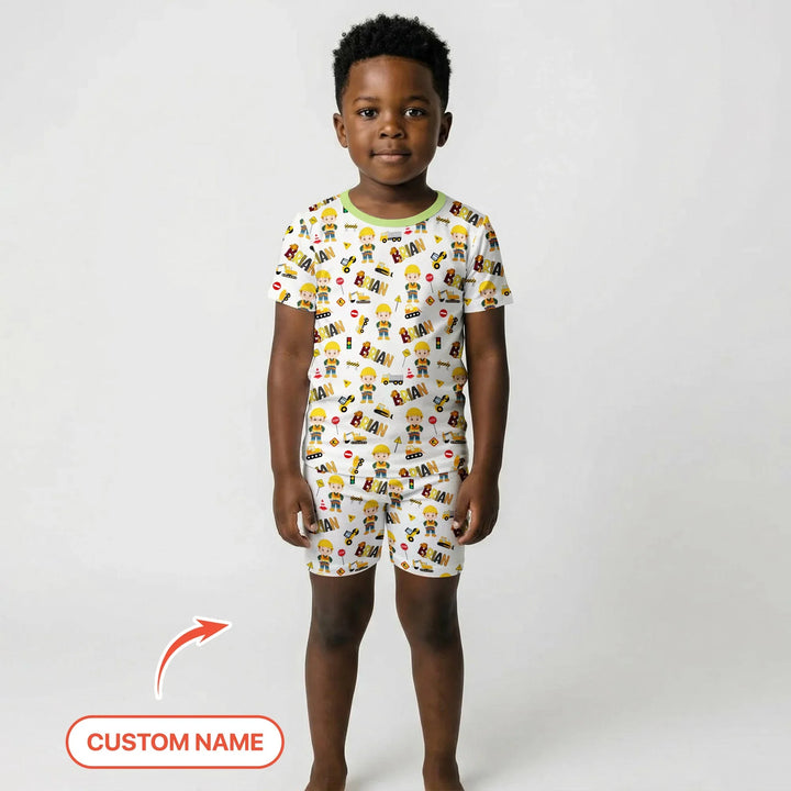 Zweiteiliges Pyjama-Set mit kurzen Ärmeln und Shorts im Sommer-Design
