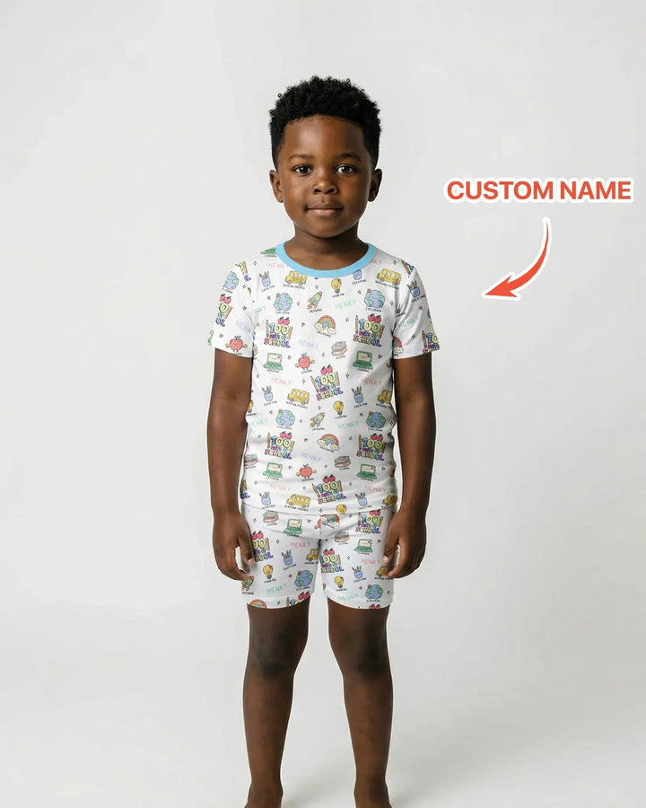 Template Zweiteiliges Pyjama-Set mit kurzen Ärmeln und Shorts