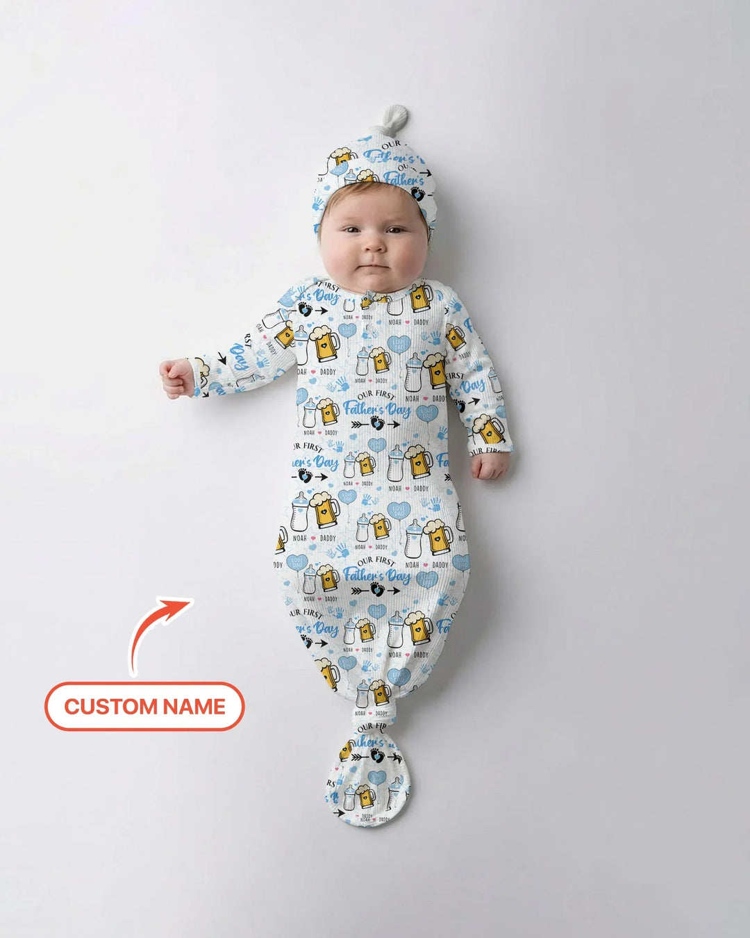 Custom Name First Father's Day Drink Bamboo Knot Gown