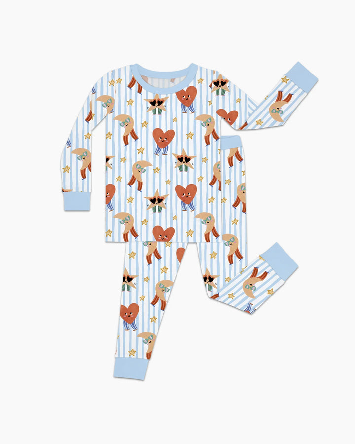 Zweiteiliges Langarm-Pyjama-Set mit Sommerfrüchten