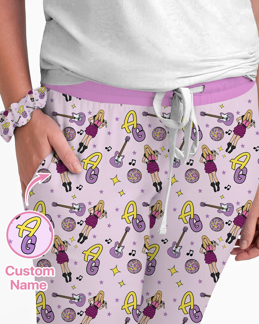 Custom Name Mini Rockstar Women Pajama Set