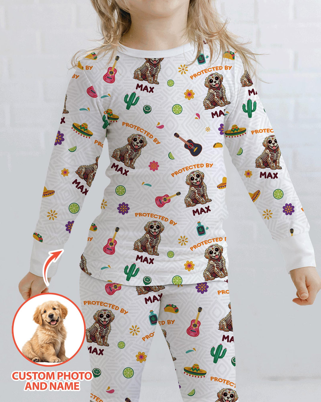 Dia De Los Muertos Bamboo Two Piece Long Sleeve Pajama Set