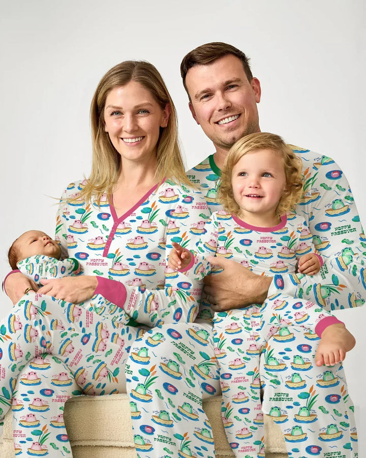 Fröhliches Pessach Familien-Partnerlook Bambus Damen Pyjama-Set