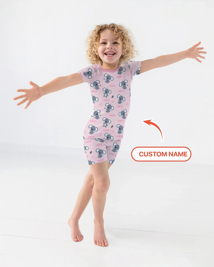 Zweiteiliges Pyjama-Set mit kurzen Ärmeln und Shorts im Sommer-Design