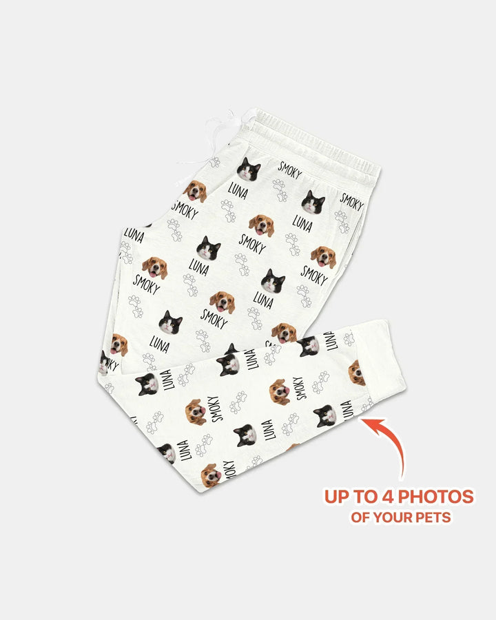Pyjama-Set für Damen aus Bambus mit individuellem Namen und Haustierfotos
