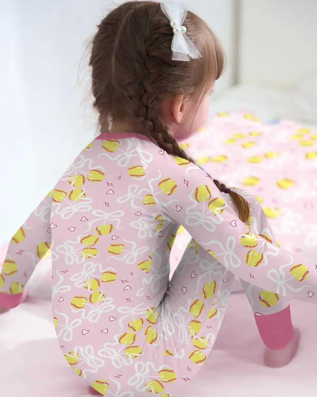 Softball Cherry Mom And Girl Matching Bamboo Convertible Zippy